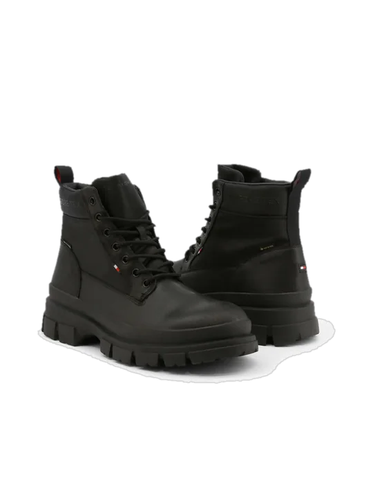 Tommy Hilfiger Men Leather Ankle boots, Black