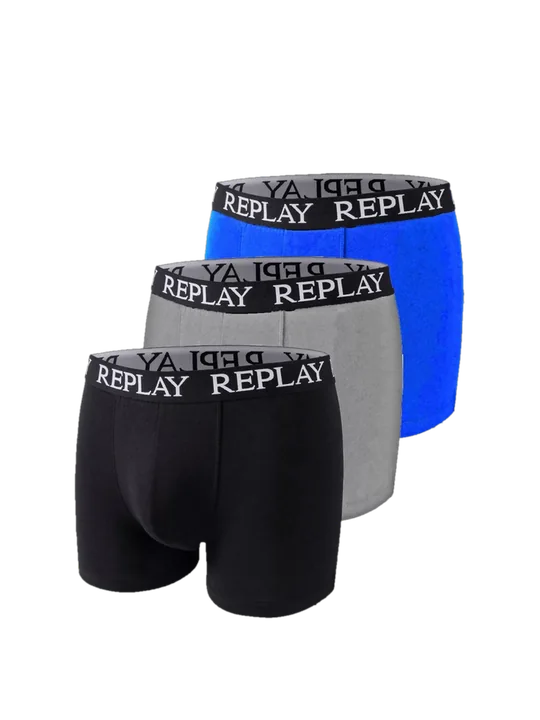 Replay Mens Trunks Boxer Shorts 3 Pack Underwear Cotton Elasticated M-XL